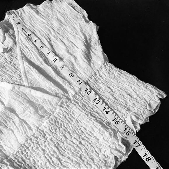 Anthropologie White Smocked Butterfly SS Midriff Crop Top XS/S NWT Cottagecore - Picture 5 of 7